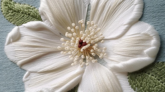 Ručne vyšívaný motív na látke